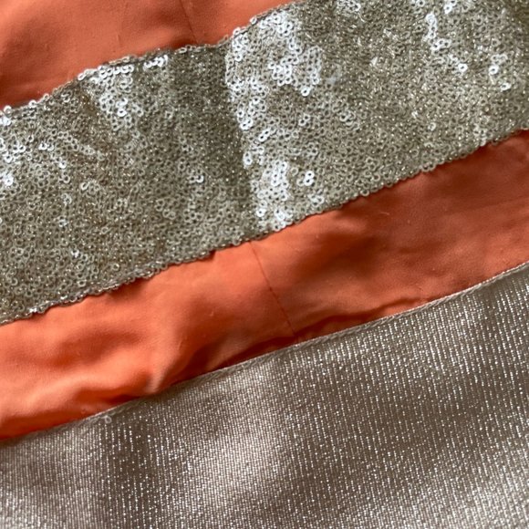 [NEW] Indian Pakistani Anarkali Gown Salwar Ethnic Suit Gold and Coral XS - Picture 5 of 11